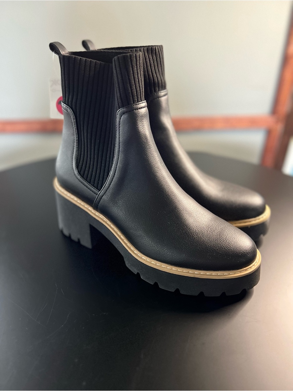 Black Boots - thick platform sole - NEW size 10